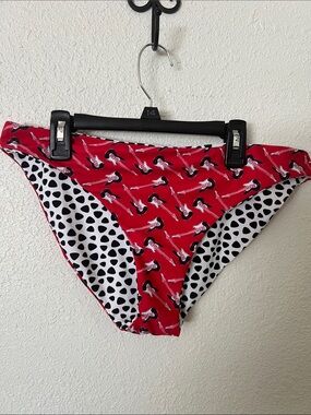 NWTSnapper Hard Rock Red Guitar AnimalPrint Bikini Bottoms -Reversible xl NWT